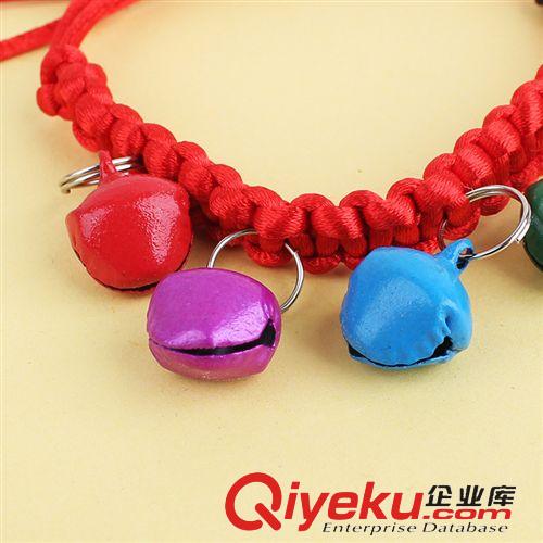 皮皮淘項(xiàng)圈系列 實(shí)體推薦 現(xiàn)貨批發(fā) 純手工編織寵物鈴鐺項(xiàng)圈 腈綸紅線編織鈴鐺原始圖片2