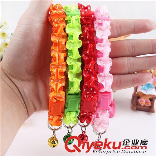 皮皮淘項圈系列 現(xiàn)貨批發(fā)寵物用品 蕾絲鈴鐺寵物項圈 四色 1.0cm