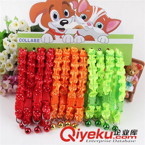 皮皮淘項圈系列 現(xiàn)貨批發(fā)寵物用品 蕾絲鈴鐺寵物項圈 四色 1.0cm原始圖片3