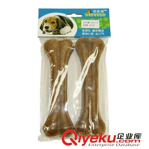 皮皮淘-寵物零食系列 現貨批發皮皮淘5寸本色皮壓骨 2支裝 寵物磨牙棒