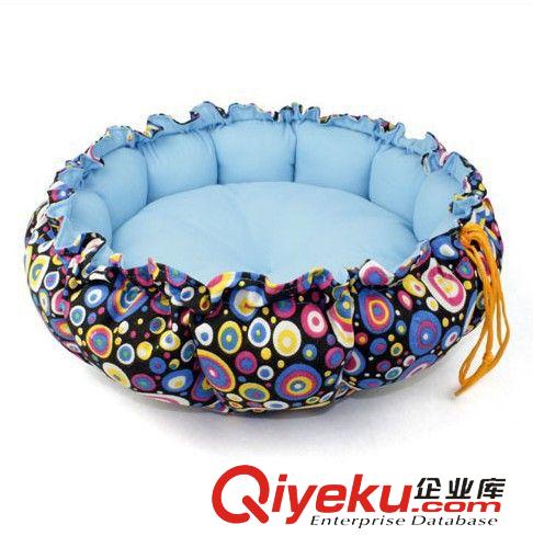 品牌專區(qū) 雙色印花抽繩寵物窩 貓狗窩 南瓜型狗窩  圓底寵物墊原始圖片2