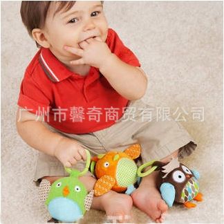 布絨玩具 嬰兒玩具 立體動(dòng)物球形搖鈴安撫玩偶  車床掛玩具原始圖片3
