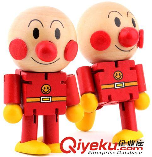 木制益智玩具 一件代發木制面包超人關節玩偶 百變卡通面包超人公仔