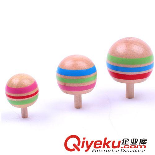 木制益智玩具 倒立旋轉(zhuǎn) 陀螺 兒童懷舊傳統(tǒng)木制玩具  彩色3只裝原始圖片2