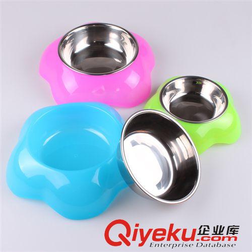 2015年3月新品 寵物用品廠家直銷(xiāo) 花型二合一兩用碗 寵物不銹鋼碗 寵物碗 狗碗原始圖片2