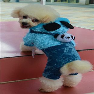 tj拋售區(qū) 2014年寵物服裝 圈圈絨印花寵物衣服 四腳牛仔背帶褲 秋冬裝熱賣原始圖片3