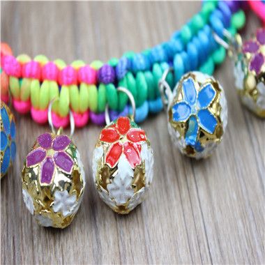 寵物小飾品 七彩暈染手編鈴鐺項(xiàng)鏈 可抽繩寵物項(xiàng)鏈 貓狗項(xiàng)鏈 寵物飾品可混批原始圖片2