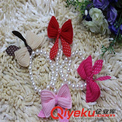 寵物小飾品 寵物飾品 珍珠項鏈 毛線蝴蝶結(jié) 寵物用品批發(fā) 寵物珍珠項鏈原始圖片2