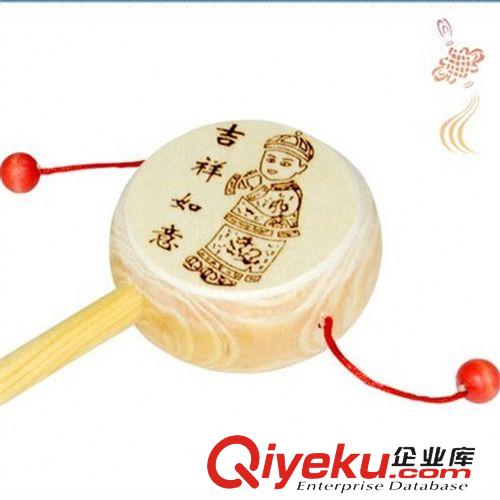 【早教玩具】 兒童 卡通 木制 木質 嬰兒撥浪鼓 傳統玩具 撥浪鼓原始圖片2