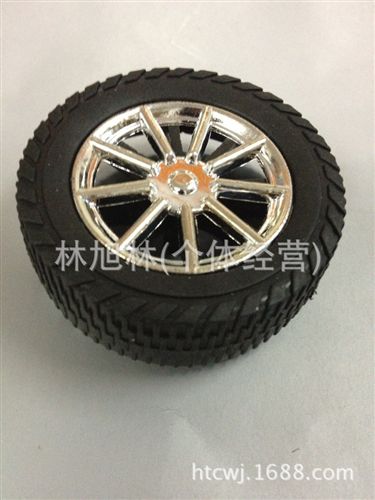 配件系列 生产直销塑料玩具车配件 玩具车轮直径5.2cm细纹车轮3mm轮芯(J29)