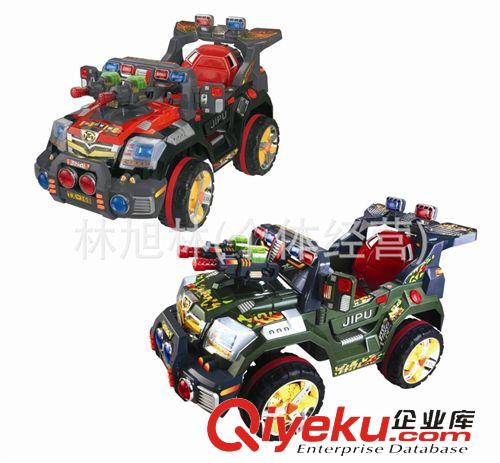 童車/兒童輪滑 樂(lè)童族電動(dòng)越野車火力鎧甲雙驅(qū)電瓶車帶麥克風(fēng)大炮帶遙控器(T47)