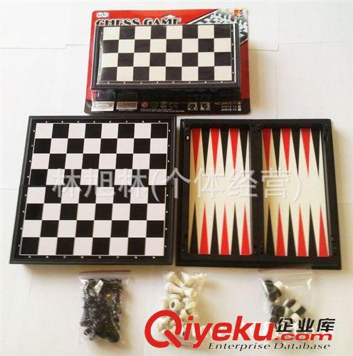 棋牌/桌面游戲 益智玩具國際象棋 可折疊棋盤帶磁棋子國際象棋套裝 象棋玩具(J3)
