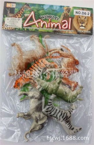 仿真/過家家玩具 批發(fā)仿真動物模型 迷你森林動物6只PVC袋裝D6-2(Q5)