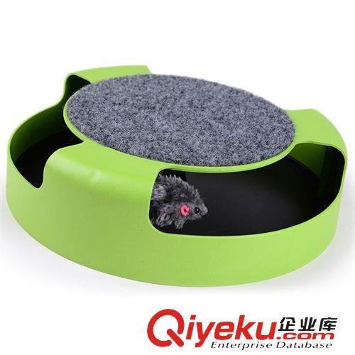 寵物玩具 廠家直供 綠色自帶無影鼠 寵物玩具 貓游樂盤 瘋狂貓抓板原始圖片2