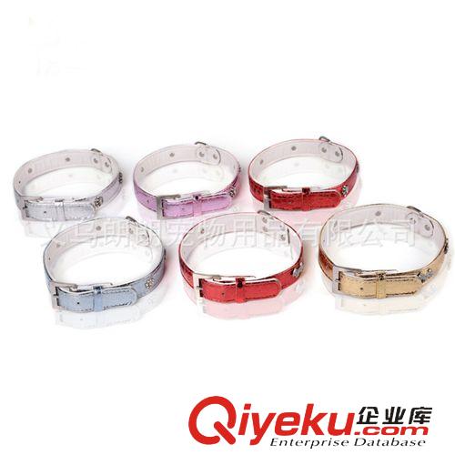 狗狗穿戴用品 廠家直銷高品質PU材料帶鉆寵物頸圈  狗狗必備寵物項圈原始圖片3