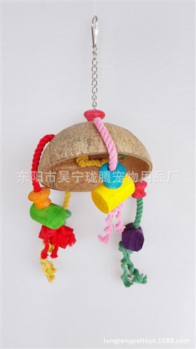 鳥玩具 WT014大型旋轉(zhuǎn)繩結(jié)鳥玩具 鳥籠飾品 供大型鸚鵡蹲站玩耍 廠家直供