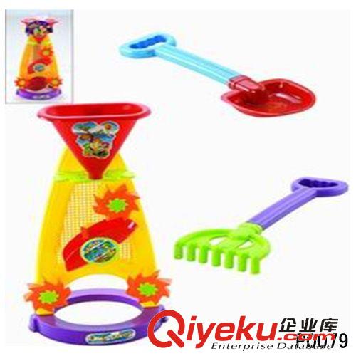 夏天玩具 澄海塑料廠家供應(yīng)批發(fā)大號 3件套沙灘漏斗耙子組合 兒童過家家原始圖片2