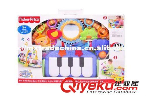 熱銷玩具 費雪W2621音樂腳踏鋼琴健身架器寶寶游戲毯爬行墊早教玩具