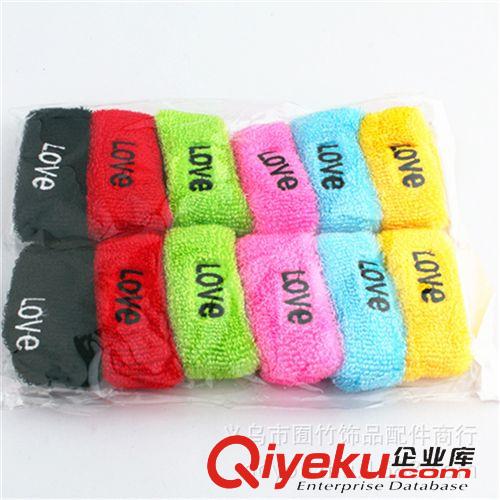 美妝用品 K056 一元帶字毛巾發圈 韓國飾品批發 糖果色甜美時尚不纏發飾原始圖片2