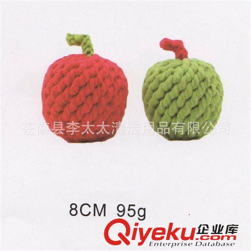 寵物用品 寵物結繩玩具 純手工編織草莓蘋果梨水果潔牙潔齒磨牙棉繩 加工原始圖片2