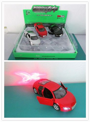 合金金屬玩具 合金汽車(chē)模型 1:30回力車(chē)模仿真奧迪R8 2開(kāi)門(mén)帶等光   3音樂(lè)原始圖片3