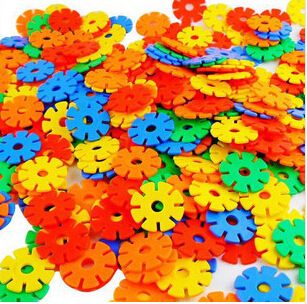 益智類玩具 tj大小片雪花片批發(fā) 拼插益智積木玩具9片裝 塑料zp加厚原始圖片2
