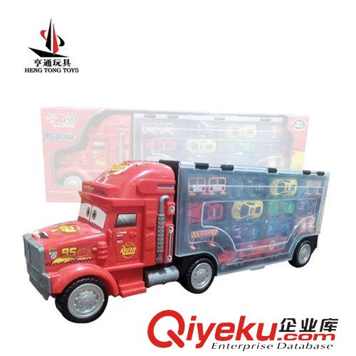 慣性 回力 拉線 玩具 批發熱賣大貨柜車合金車套裝模型玩具汽車總動員麥大叔