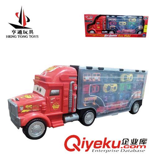 慣性 回力 拉線 玩具 批發熱賣大貨柜車合金車套裝模型玩具汽車總動員麥大叔原始圖片2