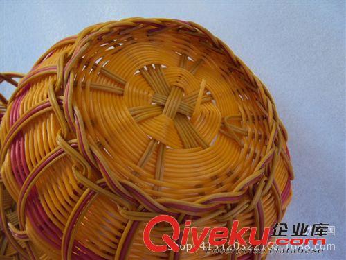 塑料盆類 五元   碗形水果籃塑料手編水果籃仿藤編織收納筐禮品籃原始圖片3