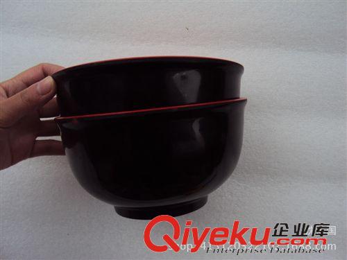 碗  湯盤 小勺子 多元精品 米飯湯碗 5006密胺碗雙色紅黑碗特厚 加深碗批發原始圖片3