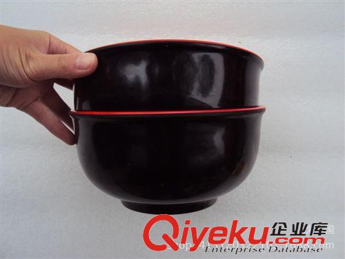 碗  湯盤 小勺子 多元精品 米飯湯碗 5007密胺碗雙色紅黑碗特厚 加深碗批發(fā)原始圖片3