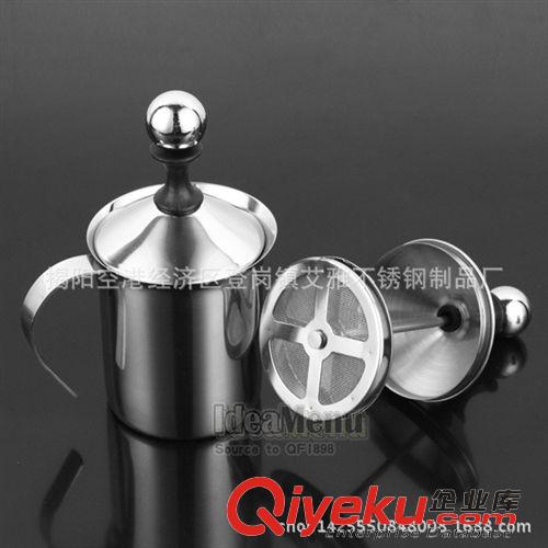 其他廚房小工具 400ml不銹鋼打奶泡器花式咖啡拉花必備手動打奶泡器咖啡用具