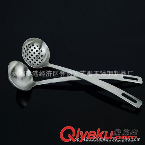 刀叉、勺、筷、簽 3厘不銹鋼韓國廚具 雙立人火鍋勺 不銹鋼湯殼 漏勺 湯勺 砂光漏殼原始圖片3