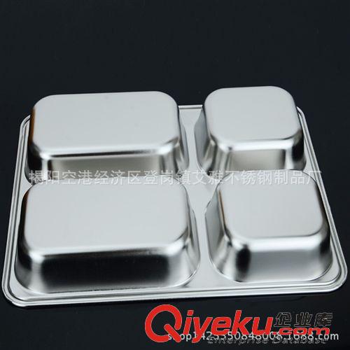 保鮮盒、飯盒 無(wú)磁加厚加深四格快餐盤(pán)分格帶蓋飯盒 不銹鋼餐盒飯盤(pán) 快餐盒原始圖片3
