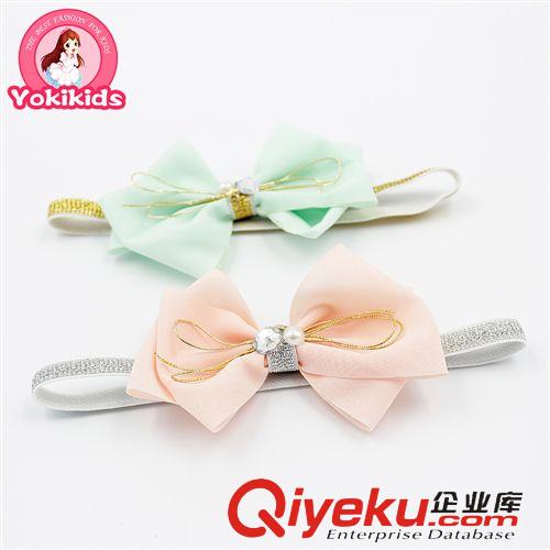 2015春夏新款 YOKI儿童饰品　欧美风佳丽纱蝴蝶结宝宝发带50404