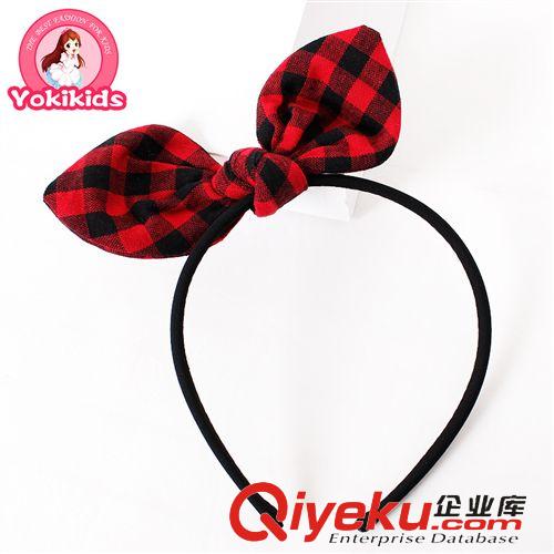 發箍headband YOKI 精典格仔  王詩齡同款 亞麻精品 百搭 外貿兒童頭飾40208原始圖片2