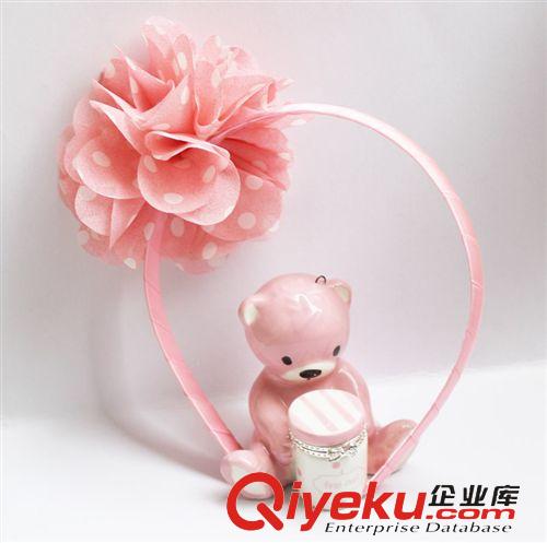 發(fā)箍headband 40239 YOKI爸爸回來了　小萌神奧莉同款發(fā)箍　雪紡大花朵　頭飾原始圖片2