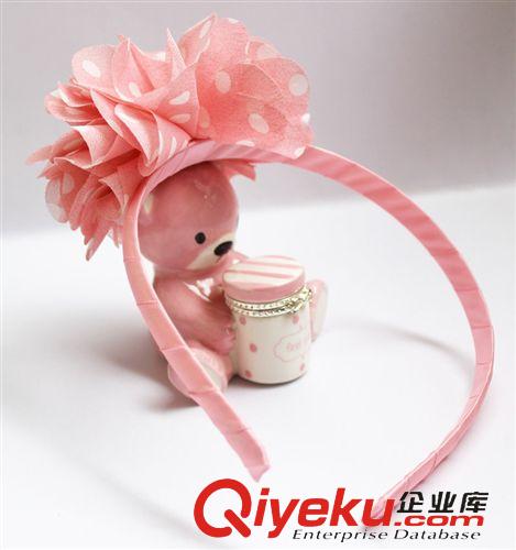 發(fā)箍headband 40239 YOKI爸爸回來了　小萌神奧莉同款發(fā)箍　雪紡大花朵　頭飾原始圖片3