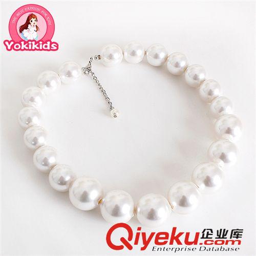 項鏈／手鏈necklaces YOKI兒童飾品 出口韓國原單啞光珍珠白兒童項鏈50109原始圖片3