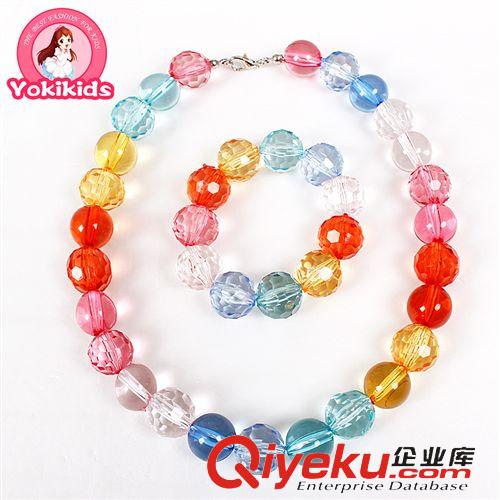 項(xiàng)鏈／手鏈necklaces YOKI兒童飾品 出口韓國款水晶珠項(xiàng)鏈套裝40905