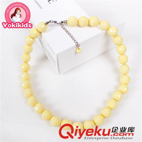 項鏈／手鏈necklaces YOKI兒童飾品 出口韓國款時尚彩色地球珠項鏈50309原始圖片3