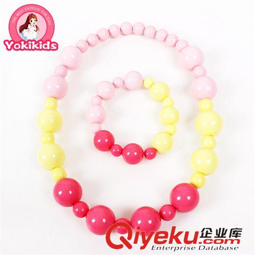 訂制款ordered YOKI兒童飾品 撞色時(shí)尚圓珠項(xiàng)鏈套裝50311