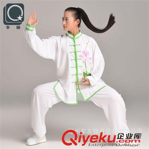 掌柜力薦 李強(qiáng)棉加絲印刷版荷花太極服長短袖 武術(shù)練功服 武術(shù)太極表演服原始圖片3