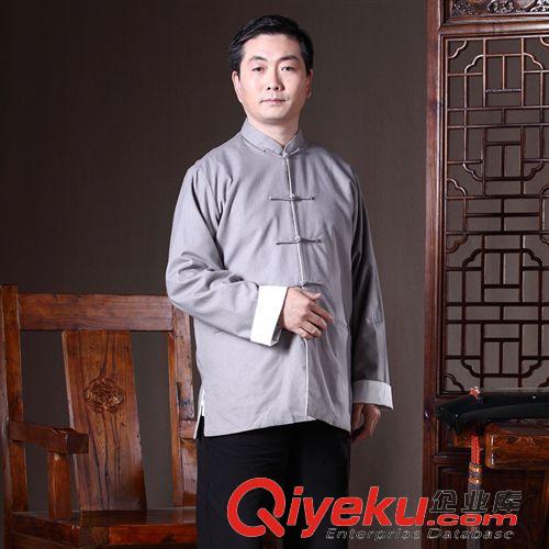 太極系列 lj春季gd亞麻晨練太極服手工雙層中國服裝休閑居士服養(yǎng)生服男