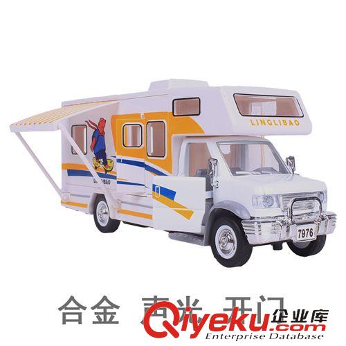 新品上架 伶俐寶7976 合金房車模型玩具 聲光回力開門 DIY玩具 合金車模原始圖片2