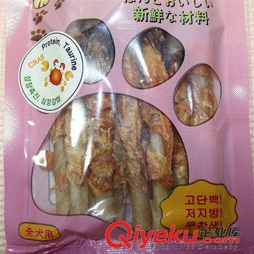 2015年4月新品 黄金鸡肉绕牛皮卷100G 宠物鸡rgb 狗狗零食 咬胶骨 磨牙棒