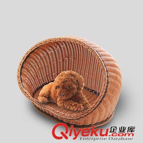 2015年5月新品 現(xiàn)貨批發(fā)寵物藤窩藤籃可拆洗不變形狗窩貓窩PE樹脂編織寵物窩原始圖片2