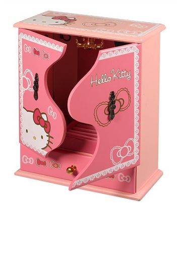 首饰盒 新款式HELLO KITTY S型门 木质门首饰盒 首饰柜