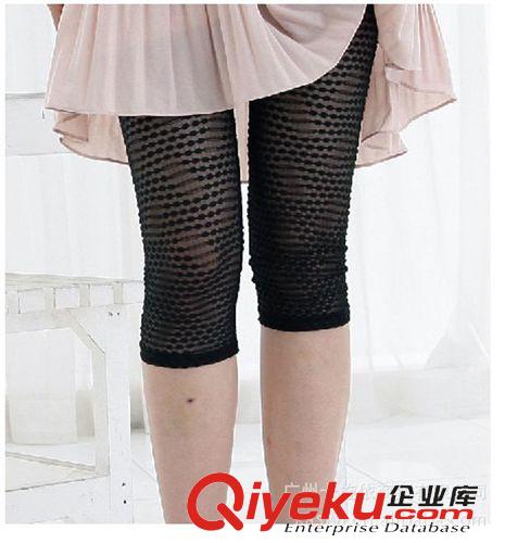 韓國打底褲系列 夏季韓國進口打底褲批發女褲蕾絲透肉七分褲超薄7分打底褲7F31