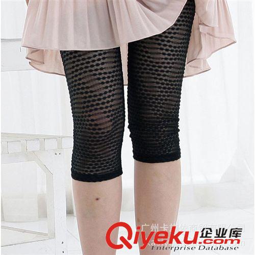 韓國打底褲系列 夏季韓國進口打底褲批發女褲蕾絲透肉七分褲超薄7分打底褲7F31原始圖片3